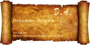 Dotzauer Aranka névjegykártya